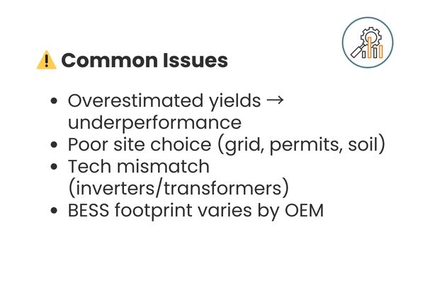Feasibility Development common issues